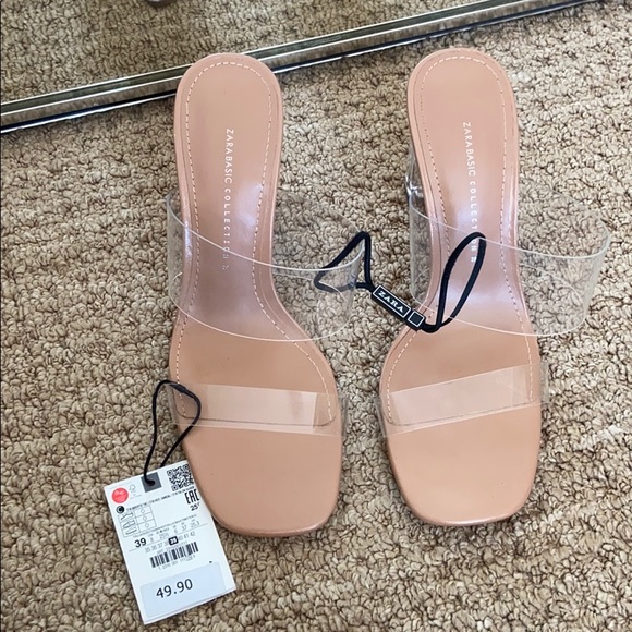 zara vinyl sandals with methacrylate heel